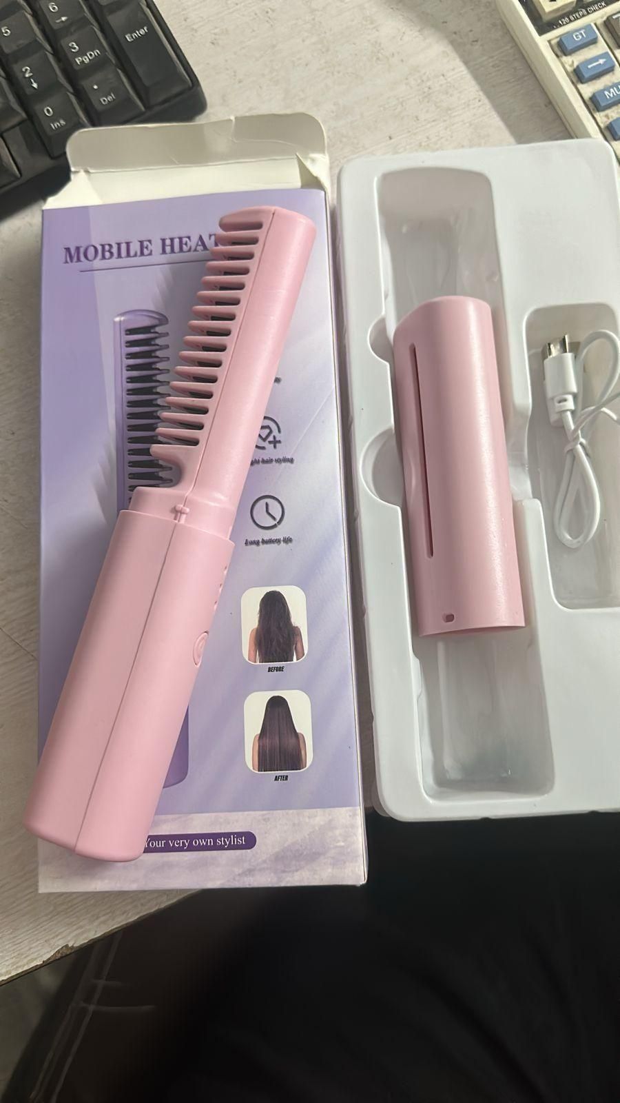Portable Mini Hair Straightener Hot Comb