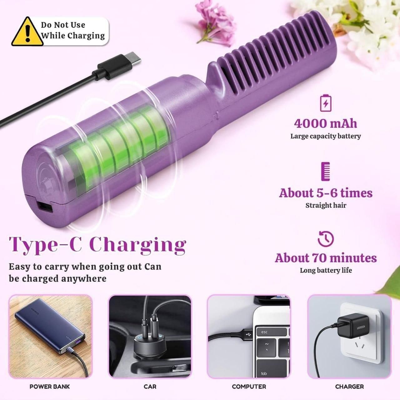 Portable Mini Hair Straightener Hot Comb
